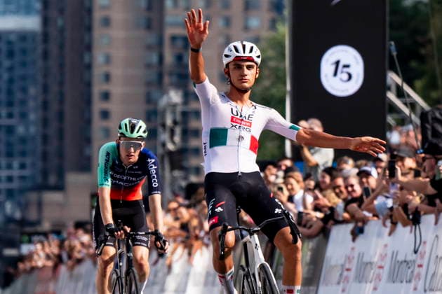 September 13, 2026, Montreal, Pq, CANADA: Isaac del Toro, of Mexico, riding for UAE Team Emirates XRG celebrates after racing to the finish ahead of Paul Seixas, of France, racing for Decathalon CMA CGM Team during the Grand Prix Cycliste de Montreal on Sunday, Sept. 13, 2026. Canada News - September 13, 2026 - ZUMAc35_ 20260913_zaf_c35_052 Copyright: xChristopherxKatsarovx