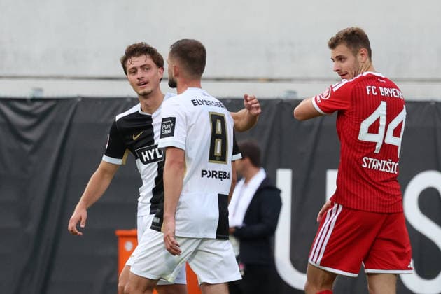 September 13, 2026, xrekx, Soccer, Bundesliga 1, SV Elversberg vs. FC Bayern Munich: Maurice Krattenmacher of SV 07 Elversberg scores the goal, making the score 1–1. DFL and DFB regulations prohibit any use of photographs as image sequences and or quasi-video. Elversberg