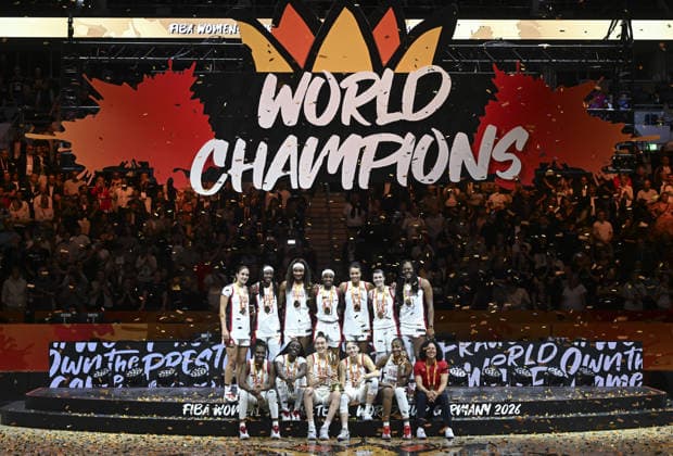France v USA - FIBA Women s Basketball World Cup 2026 BERLIN, GERMANY - SEPTEMBER 13: USA team celebrates victory after winning the FIBA Women s Basketball World Cup 2026 final against France at Uber Arena in Berlin, Germany, on September 13, 2026. Halil Sagirkaya Anadolu Berlin Germany. Editorial use only. Please get in touch for any other usage.  Copyright: x2026xAnadoluxHalilxSagirkayax