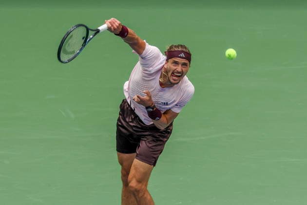 US Open tennis tournament - Day 15 Alexander Zverev of Germany in action against Ben Shelton of the US during the Men s Singles Final of the US Open Tennis Championships in Flushing Meadows, New York, USA, 13 September 2026. FLUSHING MEADOWS NEW YORK United States  Copyright: xBRIANxHIRSCHFELDx
