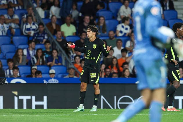 September 13, 2026, San Sebastian, Guipuzcoa, SPAIN: Giuliano Simeone of Atletico de Madrid celebrates a goal during the Spanish league, LaLiga EA Sports, football match played between Real Sociedad and Atletico de Madrid at Reale Arena stadium on September 13, 2026, in San Sebastian, Spain. Real Sociedad V Atletico De Madrid - LaLiga EA Sports  - ZUMAa181 20260913_zaa_a181_336 Copyright: xIrinaxR.xHx
