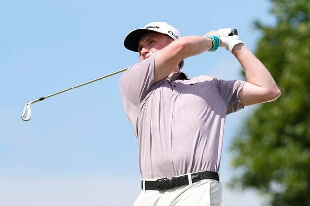 FRANKLIN, TN - SEPTEMBER 13: Sandy Scott of Scotland watches his tee shot on No. 2 during the final round of the Simmons Bank Open for the Snedeker Foundation, September 13, 2026 at Vanderbilt Legends Club in Franklin, Tennessee. (Photo by Matthew Maxey Icon Sportswire) GOLF: SEP 13 Korn Ferry Tour Simmons Bank Open EDITORIAL USE ONLY Icon260913009
