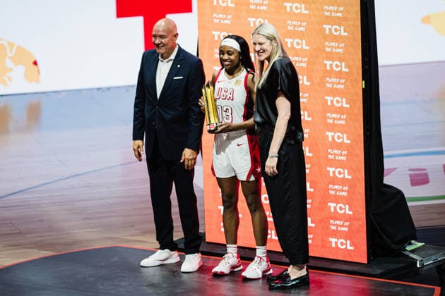 FIBA Women’s Basketball World Cup 2026: USA vs. France, September 13, 2026; Jackie Young (USA, 13) named MVP of the game; FIBA Women’s Basketball World Cup 2026, Final Round, Final, USA vs. France on September 13, 2026, at the Uber Arena, Berlin Copyright: xBEAUTIFULxSPORTS Tonhäuserx