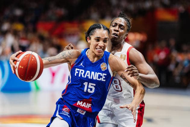 FIBA Women’s Basketball World Cup 2026: USA vs. France, September 13, 2026—Gabby Williams (France), 15; Chelsea Gray (USA), 8—Basketball, FIBA Women’s Basketball World Cup 2026, Final Round, Final, USA vs. France on September 13, 2026, at the Uber Arena, Berlin Copyright: xBEAUTIFULxSPORTS Tonhäuserx