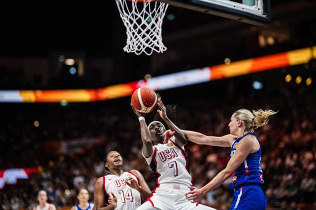 FIBA Women s Basketball World Cup 2026: USA vs. France, September 13, 2026; Kahleah Copper (USA), 7; Marine Johannes (France), 23; Basketball; FIBA Women s Basketball World Cup 2026; Final Phase, Final, USA vs. France on September 13, 2026, at the Uber Arena, Berlin Copyright: xBEAUTIFULxSPORTS Tonhäuserx
