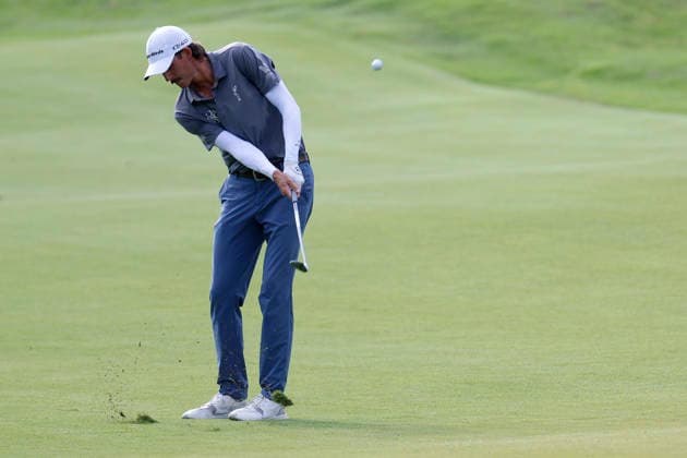 FRANKLIN, TN - SEPTEMBER 13: Ross Steelman of United States of America hits from the fairway on No. 7 during the final round of the Simmons Bank Open for the Snedeker Foundation, September 13, 2026 at Vanderbilt Legends Club in Franklin, Tennessee. (Photo by Matthew Maxey Icon Sportswire) GOLF: SEP 13 Korn Ferry Tour Simmons Bank Open EDITORIAL USE ONLY Icon260913027