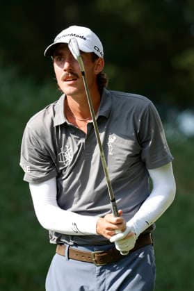 FRANKLIN, TN - SEPTEMBER 13: Ross Steelman of United States of America leans in as he watches his tee shot on No. 12 during the final round of the Simmons Bank Open for the Snedeker Foundation, September 13, 2026 at Vanderbilt Legends Club in Franklin, Tennessee. (Photo by Matthew Maxey Icon Sportswire) GOLF: SEP 13 Korn Ferry Tour Simmons Bank Open EDITORIAL USE ONLY Icon260913033