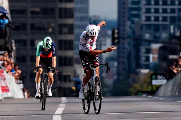 September 13, 2026, Montreal, Pq, CANADA: Le Mexicain Isaac del Toro cv lvÂ®bre sa victoire aprvÂ®s avoir franchi la ligne d arrivv e devant le Franvßais Paul Seixas lors du Grand Prix cycliste de Montrv al, le dimanche 13 septembre 2026. LA PRESSE CANADIENNE Canada News - September 13, 2026  - ZUMAc35_ 20260913_zaf_c35_071 Copyright: xChristopherxKatsarovx