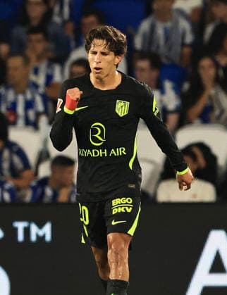 ESP LaLiga EA Sports Real Sociedad Atlético Madrid Giuliano Simeone of Atlético de Madrid scores a goal and celebrates during a LaLiga EA Sports match between Real Sociedad and Atlético Madrid played at Anoeta Stadium in Gipuzkoa on September 13, 2026, in Spain, Gipuzkoa, Spain, Soccer Copyright: xAgenciaxLOFx