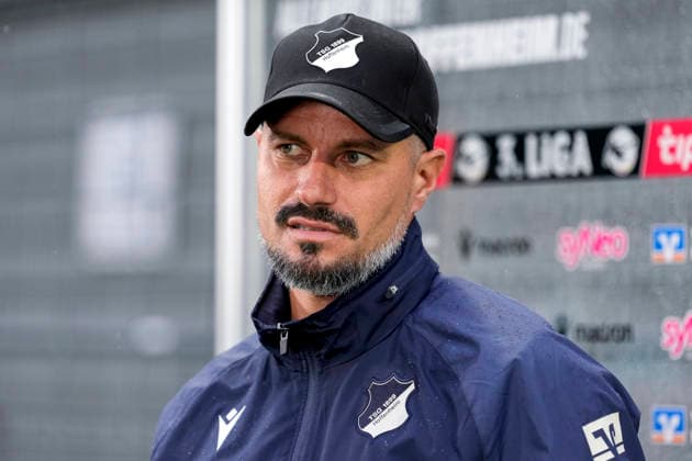 Stefan Kleineheismann, Coach, Head Coach, TSG II, single image, single photo, action, September 13, 2026, Sinsheim, Germany, soccer, 3. Liga, TSG 1899 Hoffenheim II vs. SC Fortuna Köln, DFB and DFL regulations prohibit any use of photographs as image sequences and or quasi-video xozx
