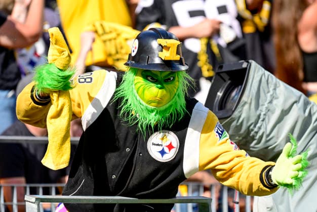 Pittsburgh Steelers fans cheer on the Steelers during the fourth quarter of the Pittsburgh Steelers 20-13 win against the Atlanta Falcons at Acrisure Stadium on Sunday, Sept. 13, 2026 in Pittsburgh.  PIT2026091331 ARCHIExCARPENTER