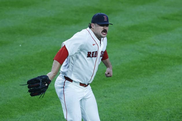 Boston Red Sox pitcher Payton Tolle celebrates the final strikeout of the sixth inning against the Kansas City Royals at Fenway Park in Boston, Massachusetts on Sunday, September 13, 2026.  BOP20260913018 CJxGUNTHER