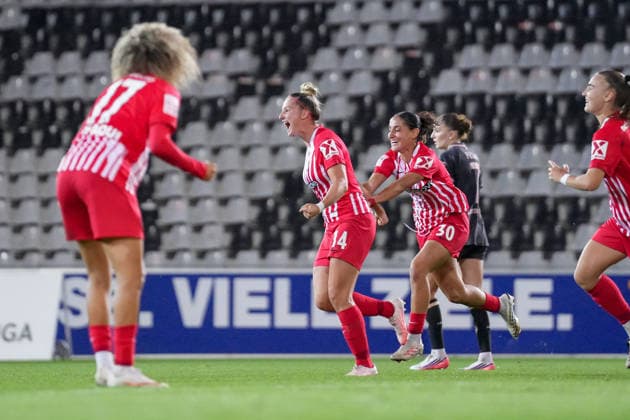 Carina Brunold, SC Freiburg, 14, and Ilayda Acikgöz, SC Freiburg, 30; goal celebration, emotions, cheering, scoring a goal, shot on goal, goal, Germany, soccer, Google Pixel Women s Bundesliga, Matchday 4, 2026–2027, SC Freiburg vs. 1. FSV Mainz 05, September 13, 2026, Dreisamstadion, Freiburg, Dreisamstadion, Freiburg, Baden-Württemberg, Germany Copyright: xArnexAmbergx