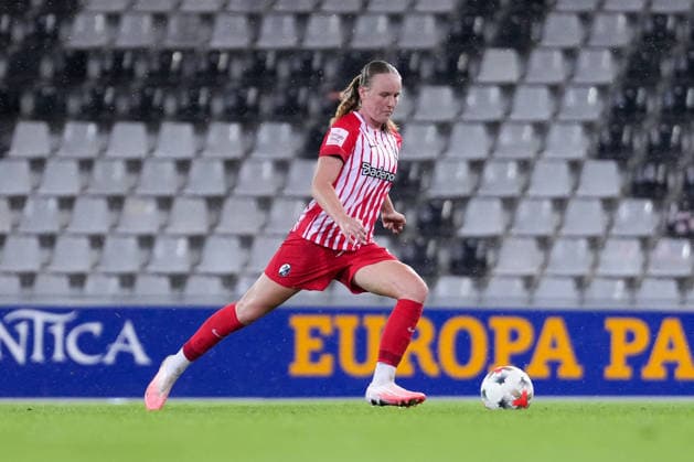 Luca Birkholz, SC Freiburg, 23 penalty kicks, Germany, soccer, Google Pixel Women s Bundesliga, Matchday 4, 2026–2027, SC Freiburg vs. 1. FSV Mainz 05, September 13, 2026, Dreisamstadion, Freiburg, Dreisamstadion, Baden-Württemberg, Germany Copyright: xArnexAmbergx