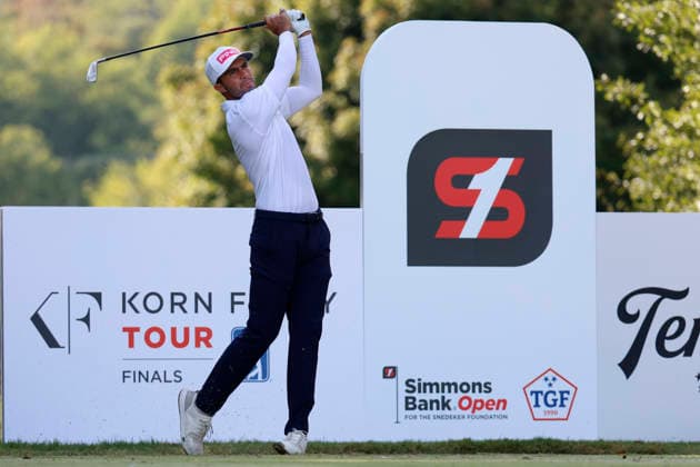 FRANKLIN, TN - SEPTEMBER 13: Alvaro Ortiz of Mexico watches his tee shot on No. 11 during the final round of the Simmons Bank Open for the Snedeker Foundation, September 13, 2026 at Vanderbilt Legends Club in Franklin, Tennessee. (Photo by Matthew Maxey Icon Sportswire) GOLF: SEP 13 Korn Ferry Tour Simmons Bank Open EDITORIAL USE ONLY Icon260913050