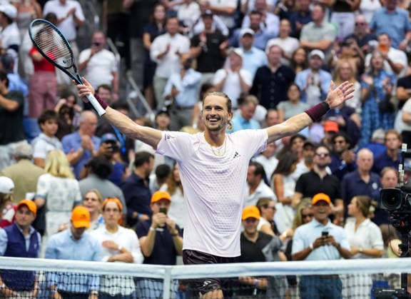 Tennis - US open 2026 - US Open 2026 13 09- 2026 Alexander Zverev (GER) celebrates after beating Ben Shelton (USA) by 3sets to 1 International Sports Fotos Ltd New York USA Copyright: xISFxLtdx