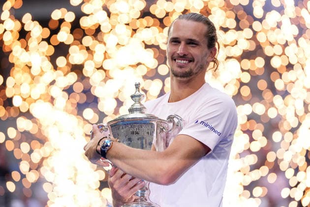 Tennis - US open 2026 - US Open 2026 13 09- 2026 Alexander Zverev (GER) with US Open Trophy after beating Ben Shelton (USA) by 3sets to 1 International Sports Fotos Ltd New York USA Copyright: xISFxLtdx