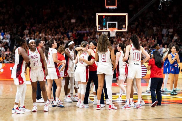 U.S. team celebrates after victory at the end of the game, GER, USA vs. France, Basketball, 2026 FIBA Women’s World Cup, Final, September 13, 2026, GER, USA vs. France, Basketball, 2026 FIBA Women’s World Cup, Final, September 13, 2026, Berlin Copyright: xEibner-Pressefoto MaxxVincenx EP_MVN