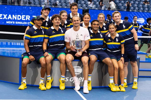 September 13, 2026: Alexander Zverev (GER) during the trophy ceremony after defeating Ben Shelton (USA) in the MenÃ¢â‚¬â ¢s Final at the US Open on September 13, 2026, held at the USTA Billie Jean King National Tennis Center in New York City. CSM . New York City USA - ZUMAc04_ 20260913_zma_c04_381 Copyright: xBerniexHaleyx