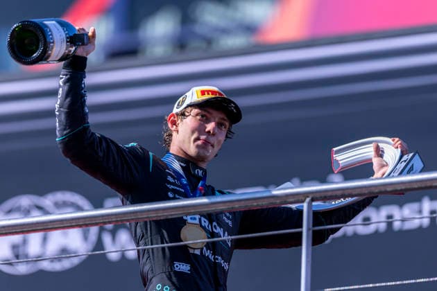September 13, 2026, Madrid, Madrid, Spain: Madrid, September 13 - Kimi Antonelli of Italy and Mercedes-AMG PETRONAS Formula One Team celebrates the win during F1 Grand Prix of Spain at Madring on September 13, 2026 in Madrid, Spain. Madrid Spain - ZUMAl192 20260913_zsp_l192_149 Copyright: xMiguelxLemosx