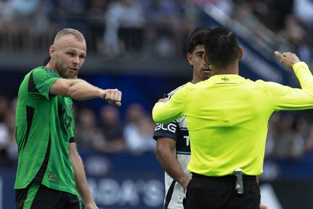Mikkel Desler seen during MLS, Fussball Herren, USA game between teams of Vancouver Whitecaps FC and Austin FC(Gael Amador Ball Raw Images) Vancouver BC Place Canada Copyright: xGaelxAmadorx Whitecaps_Austin0124