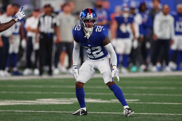 EAST RUTHERFORD, NJ - SEPTEMBER 13: Andru Phillips 22 of the New York Giants during the game against the Dallas Cowboys on September 13, 2026 at MetLife Stadium in East Rutherford, New Jersey. (Photo by Rich Graessle Icon Sportswire) NFL, American Football Herren, USA SEP 13 Cowboys at Giants EDITORIAL USE ONLY Icon26091331745
