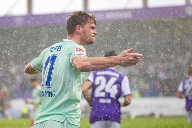 Sebastian Groenning of Hertha BSC, 17, reacts with disappointment GER, VfL Osnabrück vs. Hertha BSC, Soccer, 2. Bundesliga, Matchday 5, 2026–2027 season, September 13, 2026 DFL regulations prohibit any use of photographs as image sequences and or quasi-video GER, VfL Osnabrück vs. Hertha BSC, Soccer, 2. Bundesliga, Matchday 5, 2026–2027 season, September 13, 2026, Osnabrück Copyright: xEibner-Pressefoto JanxRollingerx EP_JSK