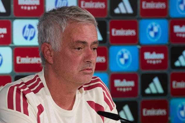 September 14, 2026, Madrid, Spain: Coach Jose Mourinho (Real Madrid CF) attends a press conference, PK, Pressekonferenz on the eve of the LaLiga EA SPORTS 2026 2027 match between Elche CF and Real Madrid CF.Real Madrid CF is holding its final training session and pre-match press conference ahead of its sixth LaLiga game. LaLiga EA SPORTS 2026 2027 - Real Madrid CF Training Session And Press Conference In Madrid, Spain - 14 Sep 2026  - ZUMAs197 20260914_aaa_s197_114 Copyright: xFedericoxTitonex