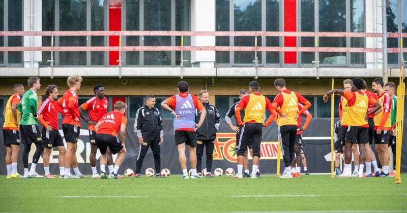Soccer, Men s, 2026–2027 Season, Bundesliga 1, 1. FC Union Berlin, Practice on Training Field II, Speech by Coach Mauro Lustrinelli of 1. FC Union Berlin, September 14, 2026, Copyright: xMatthiasxKochx