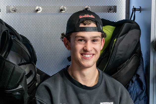 Moritz Warnecke, EHC Red Bull Munich, 09 GER, EHC Red Bull Munich, ice hockey, DEL, Open Locker Room, September 14, 2026. Photo by HMB Media, Heike Feiner Copyright: HMBxMedia HeikexFeiner