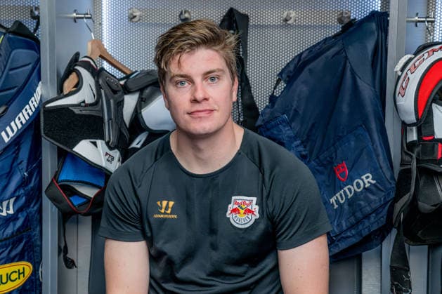 Jeremy McKenna, EHC Red Bull Munich, 91 GER, EHC Red Bull Munich, ice hockey, DEL, Open Locker Room, September 14, 2026. Photo by HMB Media, Heike Feiner Copyright: HMBxMedia HeikexFeiner