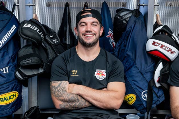 Chris DeSousa, EHC Red Bull Munich, 82 GER, EHC Red Bull Munich, ice hockey, DEL, Open Locker Room, September 14, 2026. Photo: HMB Media, Heike Feiner Copyright: HMBxMedia HeikexFeiner
