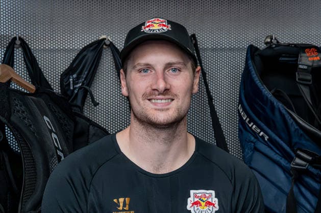 Antoine Bibeau, Goaltender, EHC Red Bull Munich, 30, Portrait, GER, EHC Red Bull Munich, Ice Hockey, DEL, Open Locker Room, September 14, 2026, Photo: HMB Media, Heike Feiner Copyright: HMBxMedia HeikexFeiner