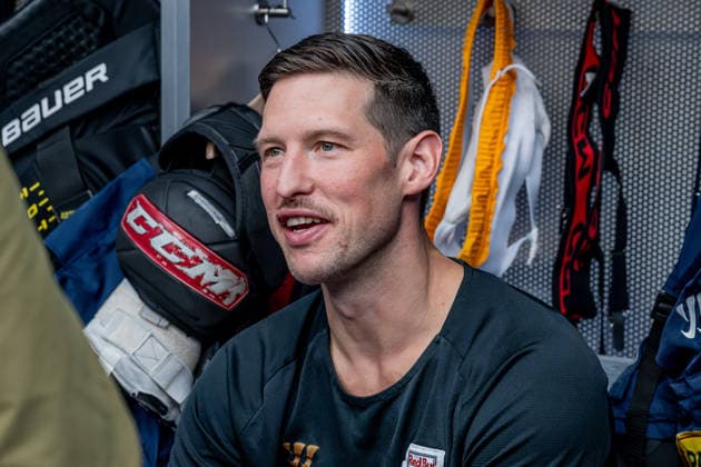 Patrick Hager, EHC Red Bull Munich, 52, Portrait, GER, EHC Red Bull Munich, Ice Hockey, DEL, Open Locker Room, September 14, 2026, Photo by HMB Media, Heike Feiner Copyright: HMBxMedia HeikexFeiner