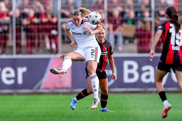 September 14, 2026, Soccer, Women’s Bundesliga 1, Bayer 04 Leverkusen vs. FC Bayern Munich, Matchday 4, Ulrich Haberland Stadium, 2026–27 season: Vanessa Gilles (FC Bayern Munich) 02. DFB regulations prohibit any use of photographs as image sequences and or quasi-video. North Rhine-Westphalia, Germany