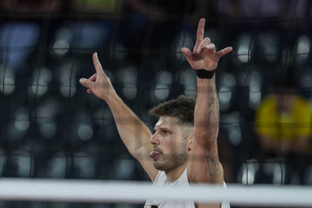 Germany v Switzerland - CEV EuroVolley 2026 Men CLUJ-NAPOCA, ROMANIA - SEPTEMBER 14: Germany s Ruben Schott reacts during the CEV 2026 European Men s Volleyball Championship Group D match between Germany and Switzerland at BT Arena in Cluj-Napoca, Romania, on September 14, 2026. Osmancan Gürdogan Anadolu Cluj Romania. Editorial use only. Please get in touch for any other usage.  Copyright: x2026xAnadoluxOsmancanxGürdoÄüanx