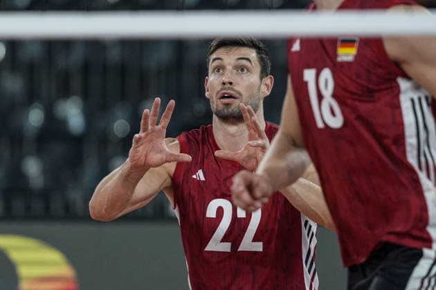 Germany v Switzerland - CEV EuroVolley 2026 Men CLUJ-NAPOCA, ROMANIA - SEPTEMBER 14: Germany s Tobias Brand plays during the CEV 2026 European Men s Volleyball Championship Group D match between Germany and Switzerland at BT Arena in Cluj-Napoca, Romania, on September 14, 2026. Osmancan Gürdogan Anadolu Cluj Romania. Editorial use only. Please get in touch for any other usage.  Copyright: x2026xAnadoluxOsmancanxGürdoÄüanx