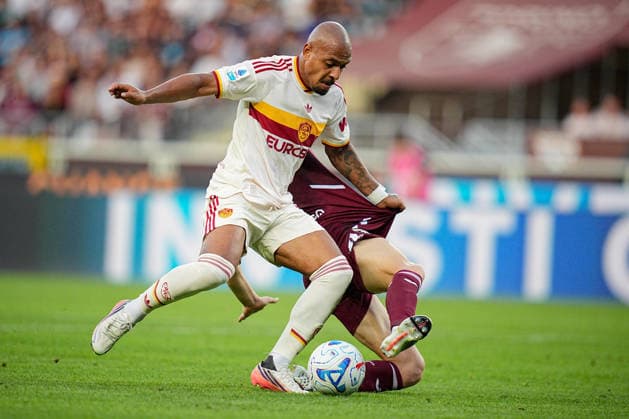 RomaÕs Donyell Malen score his goal during the Serie A soccer match between Torino and Roma at the Stadio Olimpico Grande Torino in Turin, north west Italy - Sunday, September 14, 2026. - Soccer .  Copyright: xMarcoxAlpozzi LaPressex