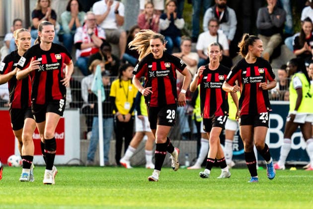 Germany Google Pixel Women s Bundesliga 2026, Matchday 27, 4: Match between Bayer 04 Leverkusen and FC Bayern Munich, September 14, 2026, at Ulrich Haberland Stadium; Goal making it 2–1 by Paulina Tomasiak; Jubilation, Joy, Emotions, Goal Celebration Copyright: xCelinaxLeiersx
