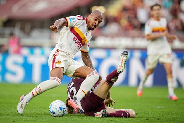 RomaÕs Donyell Malen score his goal during the Serie A soccer match between Torino and Roma at the Stadio Olimpico Grande Torino in Turin, north west Italy - Sunday, September 14, 2026. - Soccer .  Copyright: xMarcoxAlpozzi LaPressex
