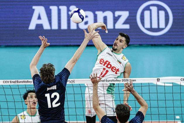 IPA88532400 - Bulgaria s Aleks Grozdanov in action during the CEV Enel Eurovolley 2026 pool phase match between Bulgaria and Israel at Arena 8888 in Sofia, Bulgaria, on September 14, 2026  Copyright: xIvanxSxIvanov IPAxSportx xx IPA88532400