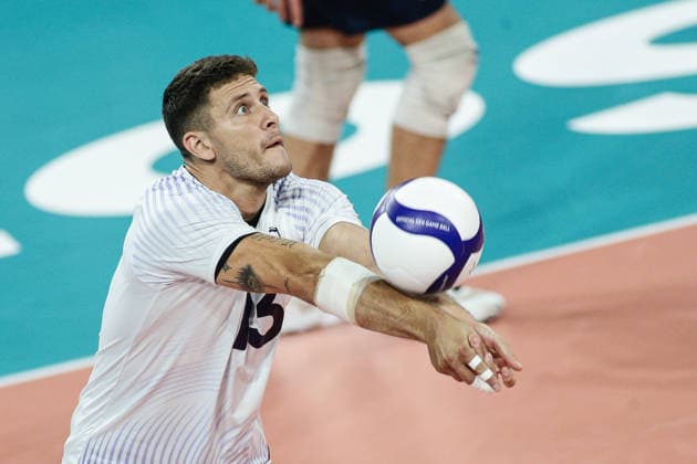 IPA88532398 - Israel s Omri Roitman in action during the CEV Enel Eurovolley 2026 pool phase match between Bulgaria and Israel at Arena 8888 in Sofia, Bulgaria, on September 14, 2026  Copyright: xIvanxSxIvanov IPAxSportx xx IPA88532398