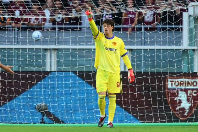 2026-09-14 Torino FC v AS Roma - Serie A TURIN, ITALY - SEPTEMBER 14: Mile Svilar of AS Roma during the Serie A match between Torino FC and AS Roma at Stadio Olimpico di Torino on September 14, 2026 in Turin, Italy. (Photo by Nderim Kaceli BSR Agency) Turin Italy Content not available for redistribution in The Netherlands directly or indirectly through any third parties. Copyright: xBSRxAgencyx