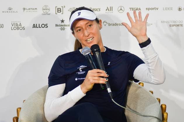 Villa Lobos Park, Sao Paulo (SP), 09 14 2026 - SPORTS SP-OPEN: LUISA STEFANI - Tennis player Luisa Stefani (BRA), during a press conference, PK, Pressekonferenz for the SP OPEN WTA, Tennis Damen 250, held at Villa Lobos Park, in Sao Paulo, on the afternoon of Monday, September 14 (Photo: Eduardo Carmim Photo Premium SPP) 30930 (Eduardo Carmim SPP)  Copyright: xEduardoxCarmimx xSPPx spp-en-EdCa-eduardo_carmim_photo_premium_507177