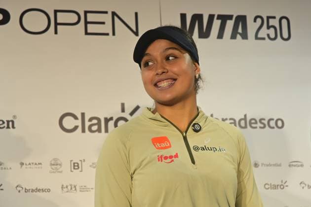 Villa Lobos Park, Sao Paulo (SP), 09 14 2026 - SPORTS SP-OPEN: LUISA-STEFANI - Tennis player Nana (BRA), during a press conference, PK, Pressekonferenz for the SP OPEN WTA, Tennis Damen 250, held at Villa Lobos Park, in Sao Paulo, on the afternoon of Monday, September 14 (Photo: Eduardo Carmim Photo Premium SPP) 30930 (Eduardo Carmim SPP)  Copyright: xEduardoxCarmimx xSPPx spp-en-EdCa-eduardo_carmim_photo_premium_507200