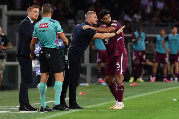Foto IPP Massimo Rana Torino 14-09-2026 Calcio Campionato di Serie A 2026 2027 Torino-Roma nella foto allenatore torino ignazio abate e eray comert Italy Photo Press - World Copyright italy ITALY  Copyright: xR4924_italyphotopressx