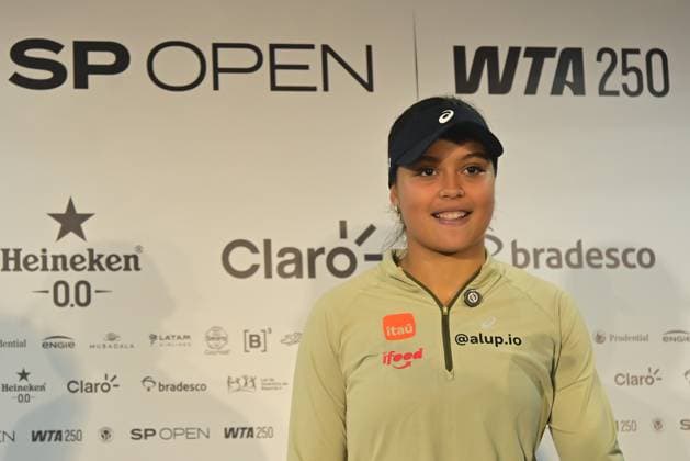 Villa Lobos Park, Sao Paulo (SP), 09 14 2026 - SPORTS SP-OPEN: LUISA-STEFANI - Tennis player Nana (BRA), during a press conference, PK, Pressekonferenz for the SP OPEN WTA, Tennis Damen 250, held at Villa Lobos Park, in Sao Paulo, on the afternoon of Monday, September 14 (Photo: Eduardo Carmim Photo Premium SPP) 30930 (Eduardo Carmim SPP)  Copyright: xEduardoxCarmimx xSPPx spp-en-EdCa-eduardo_carmim_photo_premium_507203