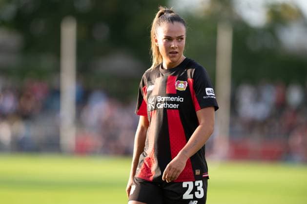 Maja Sternad, No. 23, Bayer 04 Leverkusen Women, Bayer 04 Leverkusen Women vs. FC Bayern Munich Women, Soccer, Google Pixel Women s Bundesliga, Matchday 4, 2026–2027, September 14, 2026 DFB regulations prohibit any use of photographs as image sequences and or quasi-video Leverkusen, North Rhine-Westphalia, Germany Copyright: xkolbert-press MarkusxVerwimpx