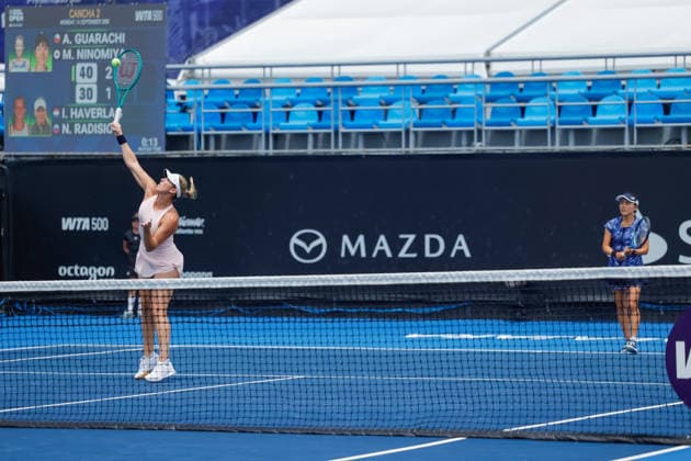 WTA GUADALAJARA OPEN 2026 WTA GUADALAJARA OPEN 2026 ALEXA GUARACHI NIKA RADISIC VS MAKAMOTO NINOMIYA ISABELLE HAVERLAG 1 4092026 GUADALAJARA, JALISCO Action photo of Makamoto Ninomiya and Isabelle Haverlag during a match at the 2026 WTA Guadalajara Open, held at the Centro Panamericano de Tenis in Guadalajara, Jalisco, Mexico Photo of Makamoto Ninomiya and Isabelle Haverlag, during a match at the 2026 WTA Guadalajara Open held at the Centro Panamericano de Tenis in Guadalajara, Jalisco, Mexico. PHOTO BY IMAGENSHOP PHOTOGRAPHY AGENCY GUADALAJARA, JALISCO, MEXICO Copyright: xIMAGENSHOPxAGENCIAxFOTOGRAFICAx