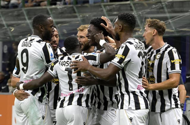 Foto IPP Paolo Bona Milano 14 09 2026 Campionato Serie A di Calcio stagione 2026 2027 partita Inter-Udinese Nella foto James Abankwah esulta dopo il gol del 0-1 Italy Photo Press Worldwide Copyright italy Italy ITALY  Copyright: xR4924_italyphotopressx